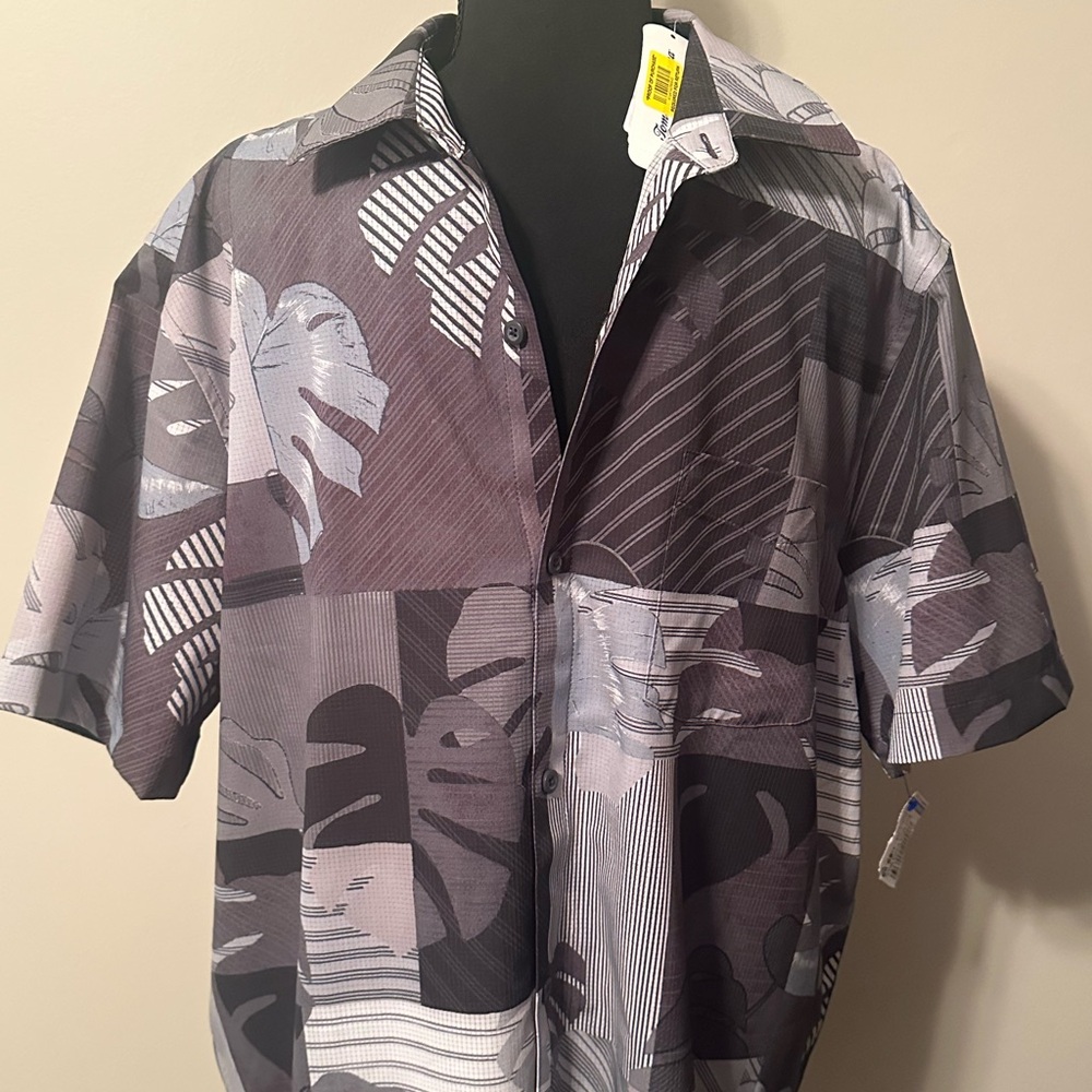 Tommy Bahama Black and Gray Shirt